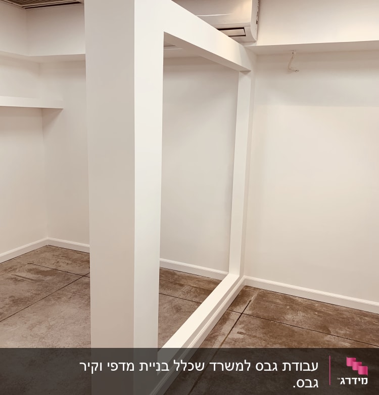 קיר גבס לבן עם מסגרת בחדר פנימי